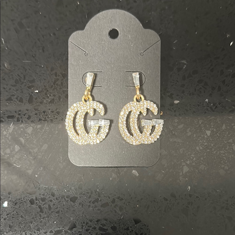 Elegant Gold Logo Initial Earrings